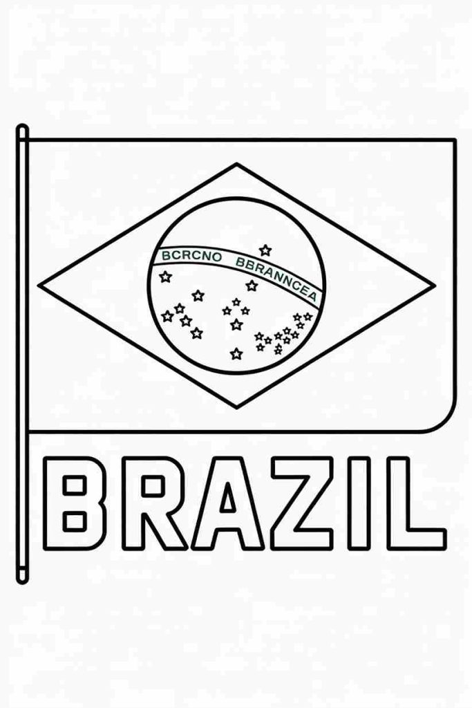 Brazil Flag Coloring pages