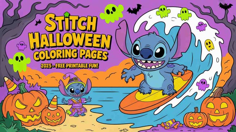 Stitch Halloween Coloring Pages