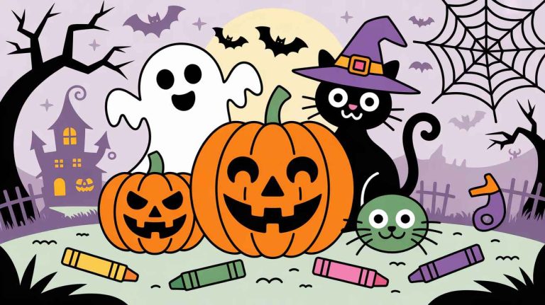 Simple Halloween Coloring Pages