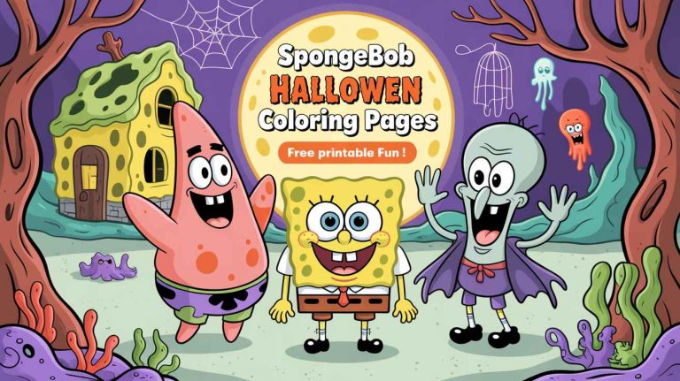 spongebob halloween coloring pages