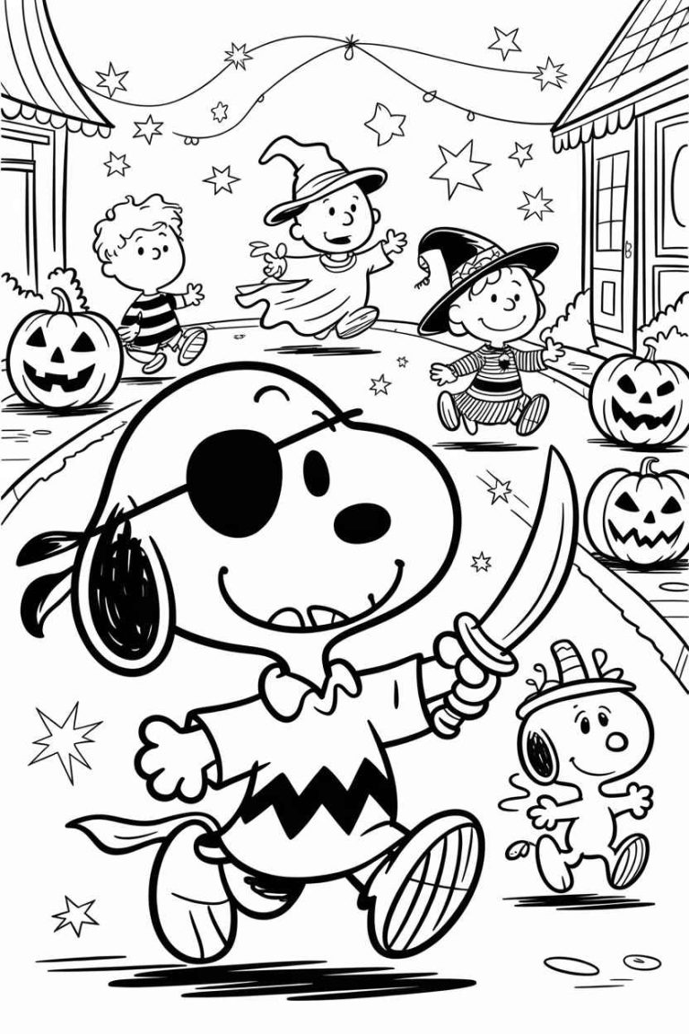 Snoopy Halloween Coloring Pages Printable