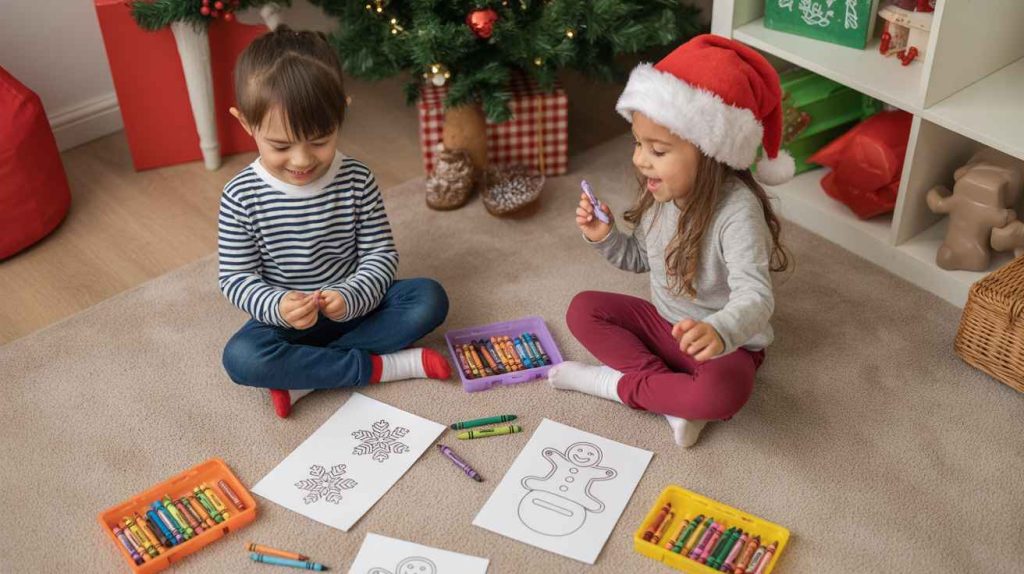 december coloring pages for kids easy