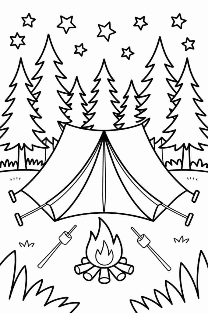 Camping Day Coloring pages