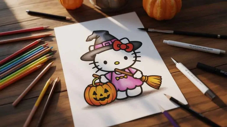 Hello Kitty Halloween Coloring Pages