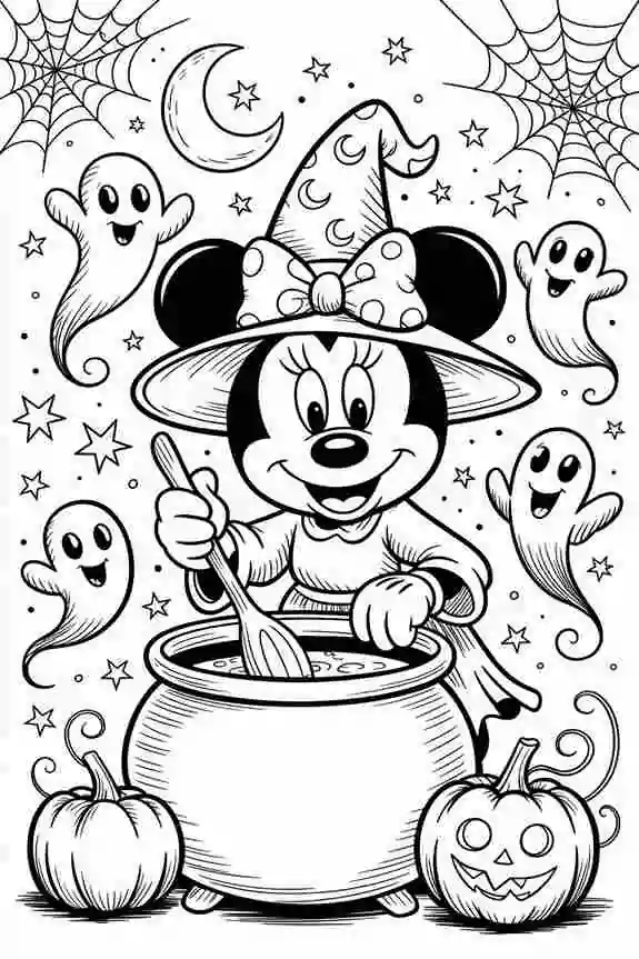 mickey halloween coloring page printable