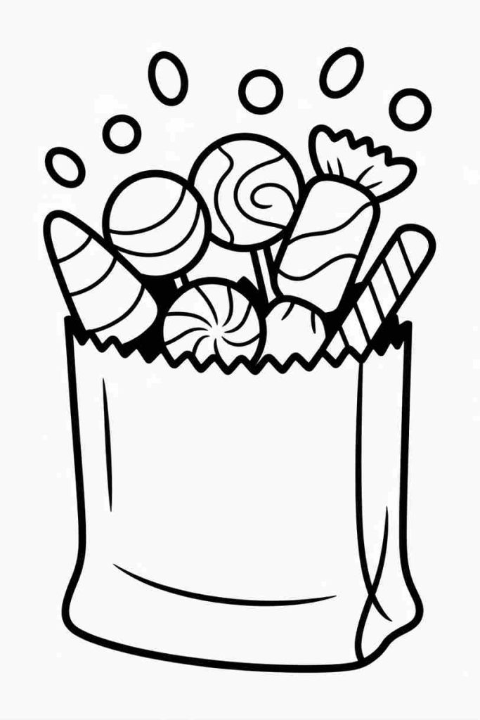 halloween candy bag coloring page