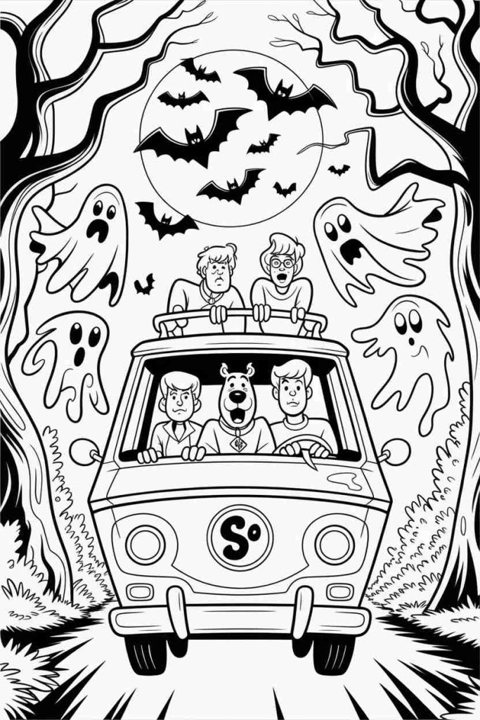 scooby doo halloween coloring pages
