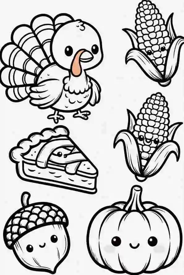 thanksgiving coloring pages easy